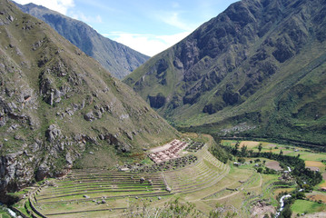Ruinas de Llactapata. Camino Inca. Perú. Ruinas de Llactapata.