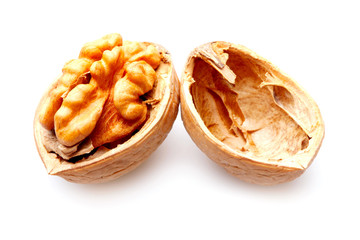 Walnut on isolated white background