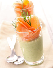 appetizer, avocado and smoked salmon