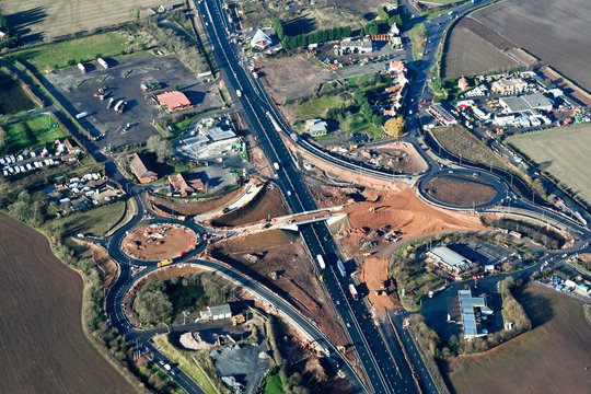 Motorway Construction Aerial Photograph