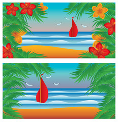 Two summer banners, vector illustration