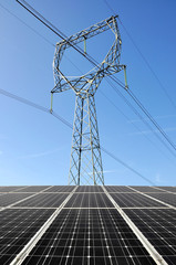 Solar energy panels with power line