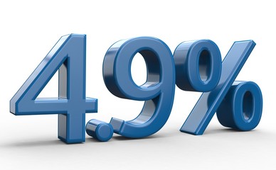 4.9 % 3d Schrift blau