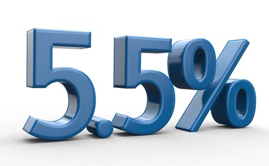 5.5 % 3d Schrift blau