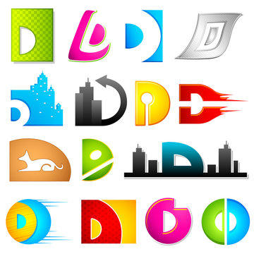 Different Icon with alphabet D