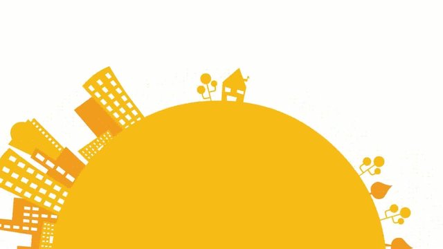 Gelb abstrakte Vektor Stadt. Vector Animation