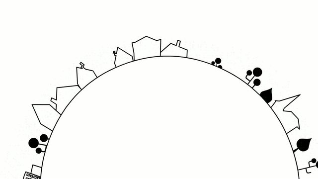 cartoon Vektor Stadt. Vector Animation