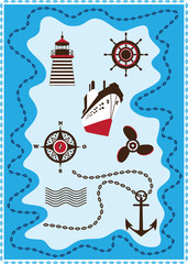 Fototapeta na wymiar Marine, ¯eglarstwo i morze Ikony, Vector Icon Set