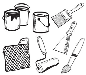 Painting accessories hand-drawn illustration