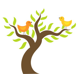 Birds on tree