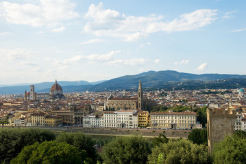 Fototapeta na wymiar Florence, aerial view from Michelangelo square.