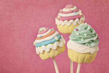 Colorful cupcake pops