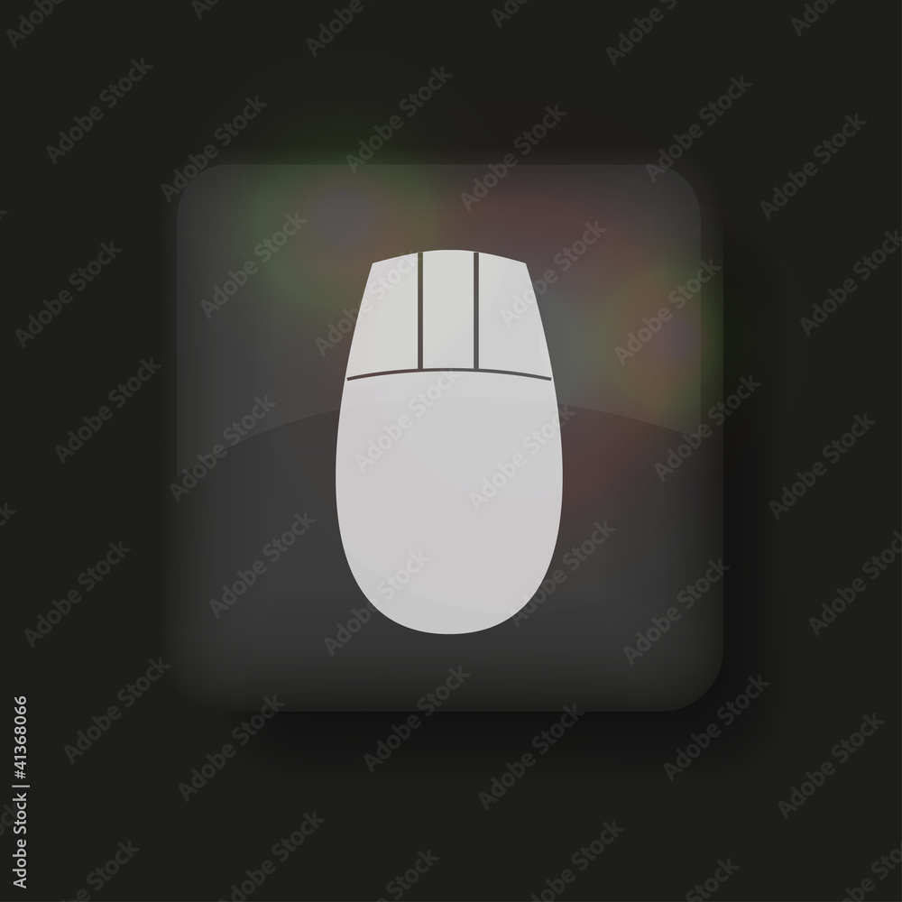 Poster vector mouse web icon on black. eps10