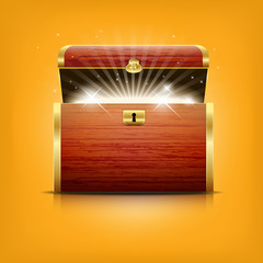 Chest with glowing treasure - vector file