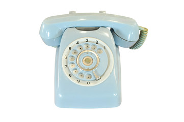 vintage telephone isolated on white background