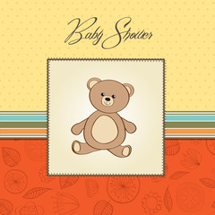 baby shower card with teddy