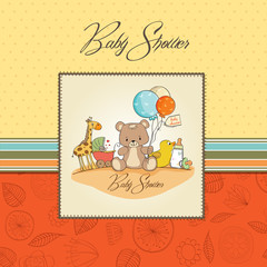 baby shower card with toys