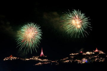 fireworks display at Phra Nakorn Kiri festival Phetchaburi provi