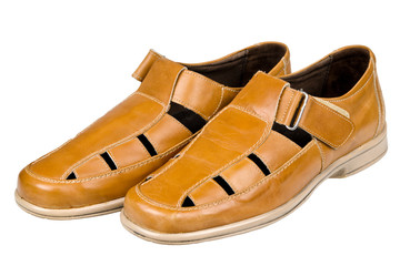 Brown leather men sandals