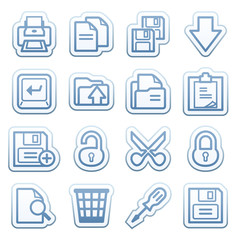 Blue web stickers with icons 4