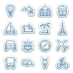 Blue web stickers with icons 7