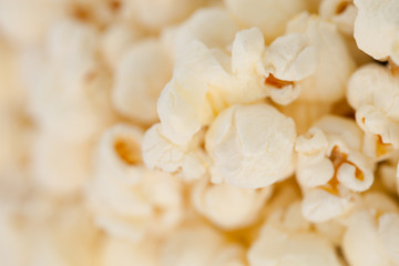 Close up on blurred  popcorn