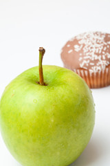 Muffin and apple