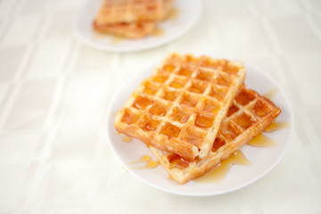 Waffles in a plate