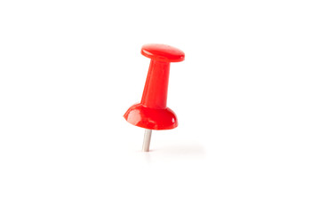 Close up of a red push pin