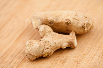 Piece of ginger on a worktop