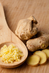 Close up of different forms of ginger