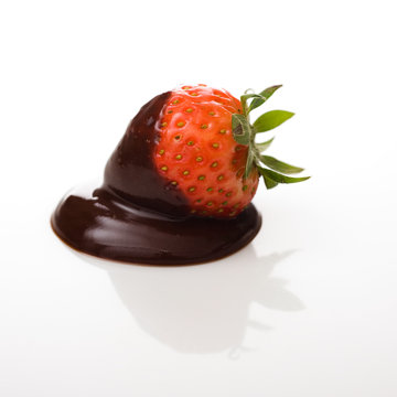 strawberry in chocolate sauce