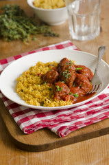 Meatballs with couscous