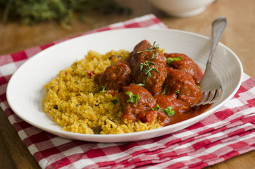 Meatballs with couscous