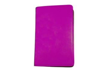 violet notebook isolated on white