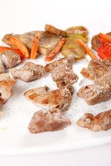 meat with grilled vegetables