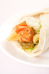 tortilla with meat and vegetables