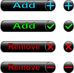 Vector Icons -  choice, refusal, addition, removal