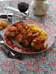 Quaglie arrosto alla pancetta Roasted quail and bacon