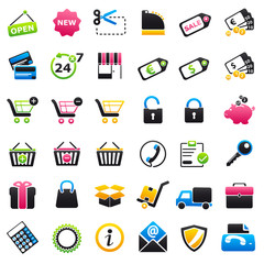 shopping Color & Black Icons