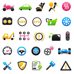 Automotive Color & Black Icons