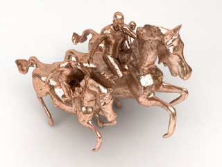 cavalli scultura metallo