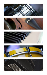 Musique, site, bannière, bandeau, musical, instrument