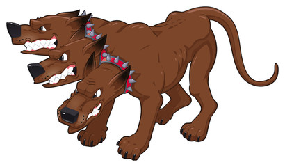 Cerberus. Vector isolated character.