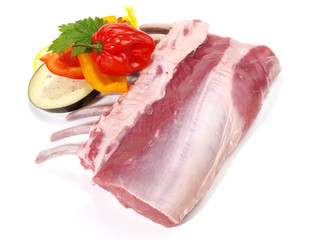 Lammrücken mit Knochen - roh