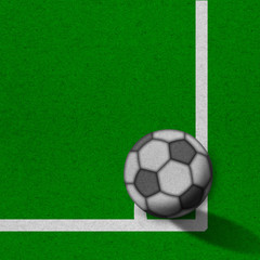 soccer - football field with white lines on grunge paper