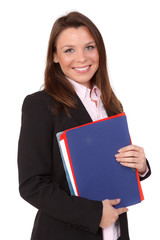 h&uuml;bsche junge frau mit akten