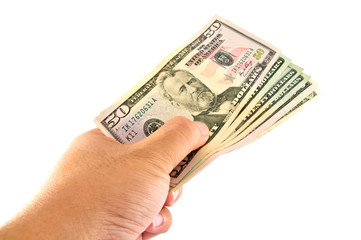 Dollars falling on hand with money