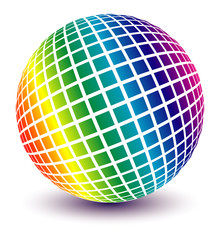 Multicolored globe vector.