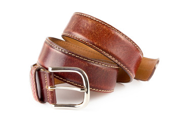 Men's brown leather belt